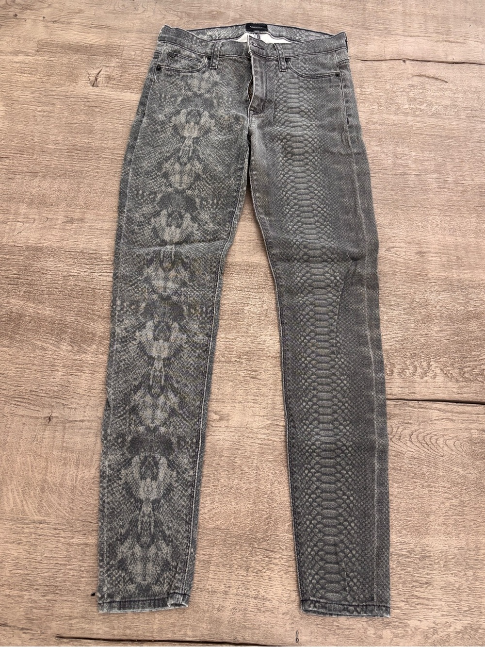 Hudson Jeans Women's Snake-Print Gray Skinny Jeans